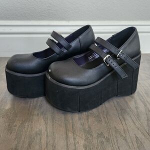 Demonia Black Platform Mary Jane Shoes